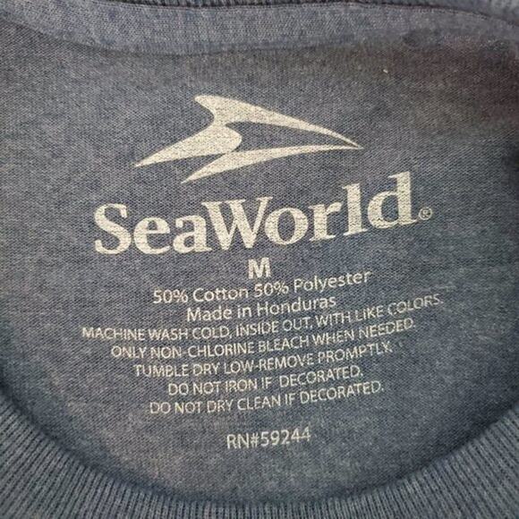SeaWorld Unisex Graphic T Shirt Blue Size M Short Sleeve Cotton Blend NEW - Picture 6 of 7
